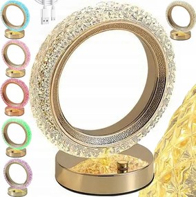 Kristály Éjjeli Lámpa Led Rgb Usb Gyűrű Hálószobába, Irodába