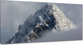 Vászonkép 115x55 Tél Hegy Hó Köd