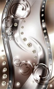 Tapéta Gyémánt Ragyogás Ezüst Elegancia Absztrakt Luxus 206x275 +ragasztó