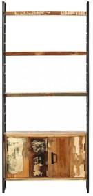 4 szintes tömör újrahasznosított fa könyvespolc 80x30x180 cm