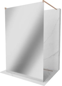 Mexen Kioto, Walk-In zuhany paraván 100 x 200 cm, 8 mm tükörmintás üveg, réz matt profil, 800-100-002-65-50