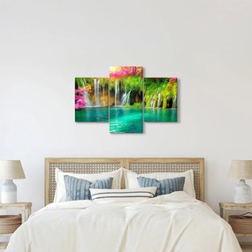 Kép - vízesés, Plitvicei-tavak, Horvátország (90x60 cm)