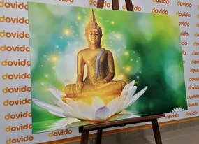 Kép arany Buddha lótusz virágon