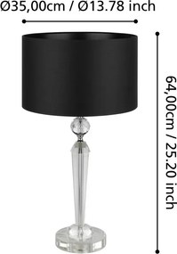 Asztali Lámpa Fekete PASIANO EGLO 390158