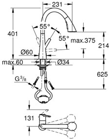 GROHE 32294DC2 - ZEDRA mosogató csaptelep, nemesacél