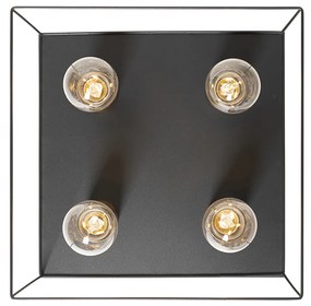 Minimalista mennyezeti lámpa fekete arannyal 4-lámpás négyzet alakú - Kodi