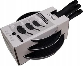 SerpenyĆ szett 3 db 20/24/28cm fekete alumĂnium Smukee