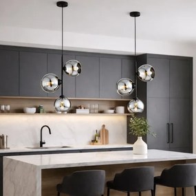 Brilagi - Csillár kábellel DIOR 3xE27/60W/230V fekete/füstszürke