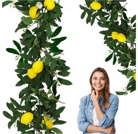 Girlanda Citrom Mesterséges Citrom Kúszónövény Dekoráció Prémium 175 cm