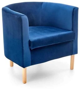 Clubby II fotel, kék / natúr fa