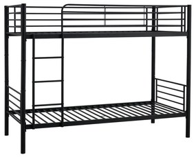 Bunky ágy 90 x 200 cm, emeletes, fekete