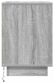 2 db szürke sonoma éjjeliszekrények LED világítással 38x34x50cm