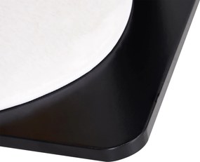 PawHut Kortárs Dizájn Kiscica Kaparófa Naturál Sisal Tevékenységi Központ Rejtekhely Platformok Feszes Labdával 71,5L x 49,5W x 120H cm MDF Fekete Bük