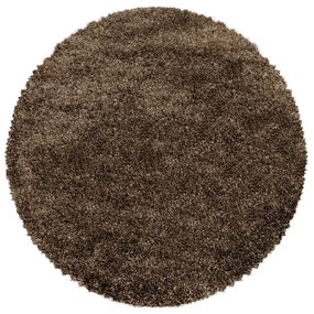 Sötétbarna kerek szőnyeg ø 80 cm Fluffy – Ayyildiz Carpets