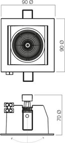 Mennyezetbe Építhető Lámpa Fehér MT 103 SMARTER 70206