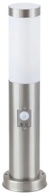RABALUX-8267 Inox torch mozgásérzékelős szatin króm kültéri állólámpa 1XE27 25W IP44 UV álló műanyag búrával ↕450mm