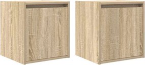 vidaXL 2 db sonoma tölgy falra szerelhető éjjeliszekrény 38x34x40 cm