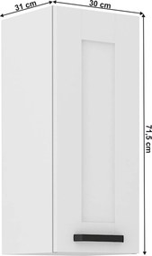 Felső szekrény, fehér, LULA 30 G-72 1F