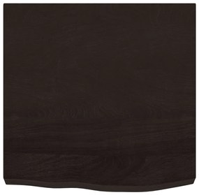 sötétbarna kezelt tömör fa fürdőszobai pult 60x60x(2-6) cm