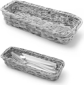 Evőeszköztartó kosár szürke melange 270x100x45 mm Hendi 426081