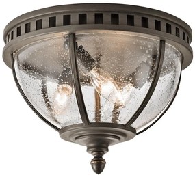 Kichler - Kültéri mennyezeti lámpa HALLERON 3xE14/40W/230V IP44 antracit