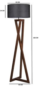 Állólámpa MACKA 1xE27/60W/230V fekete/barna