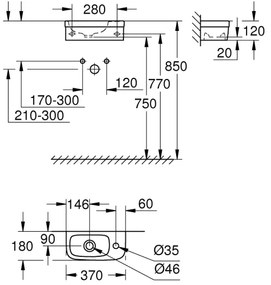 GROHE 39327000 - BAU CERAMIC mosdó 370 × 180 mm kerámia/fehér