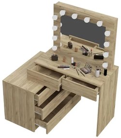 Fésülködőasztal  LED tükörrel Nicole tölgy craft