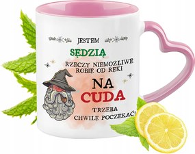 Bíró bögre Rózsaszín, szív alakú füllel Kávé ajándék