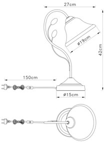Globo 69007-1T - Asztali lámpa POSADAS 1xE27/60W/230V