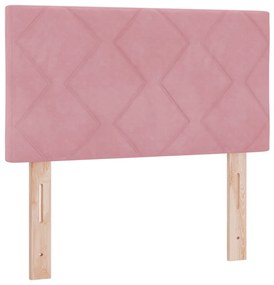 vidaXL Boxspring Ágy Mattal és LED Világítással Rózsaszín 80x200 cm Bársonyos