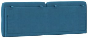 kék bársony fejtámla párna 120 cm