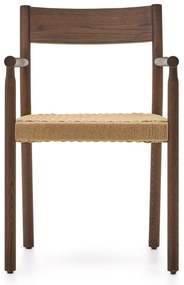 Barna-natúr színű tölgyfa étkezőszék Yalia – Kave Home