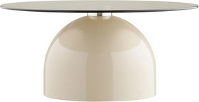 Bézs kerek dohányzóasztal üveg asztallappal ø 70 cm Ravello – House Nordic