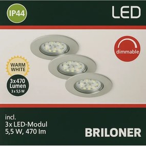Briloner - 3x LED fürdőszobai beépíthető lámpa LED/5,5W/230V IP44