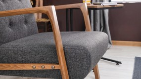 Fülkés fotel Kemer - Sötét Szürke