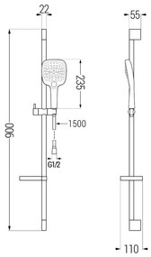 Mexen zuhanygarnitúra DS17, króm, 785174583-00