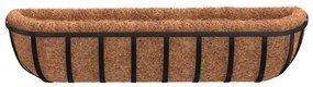 2 db fekete acél fali növénytartó kókusz béléssel 91x20x23 cm