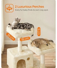 Macskafa, stabil macska torony, 143 cm, bézs | FEANDREA
