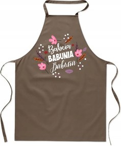 Konyhai Kötény Bézs Nagymama ajándék virágos FA_418_b