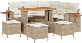 vidaXL Kerti Kanapé Szett párnával 9 pcs Beige és krém
