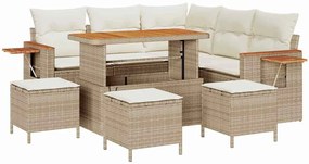 vidaXL Kerti Kanapé Szett párnával 9 pcs Beige és krém