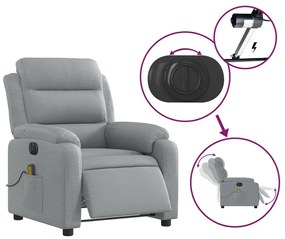 vidaXL világosszürke szövet dönthető elektromos masszázsfotel
