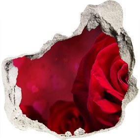 3d lyuk fal dekoráció Vörös rózsa szív nd-p-75608886