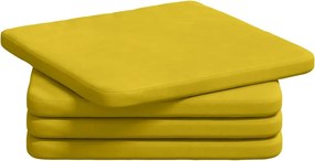 vidaXL Ülőpárnák 4 pcs Sárga 40 x 40 x 3 cm Bársony