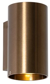 Modern fali lámpa sötét bronz kerek 2-lámpás - Sandy
