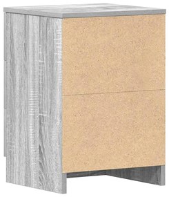 2 db szürke sonoma színű szerelt fa éjjeliszekrény 38x35x56 cm