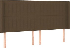 vidaXL sötétbarna szövet fejtámla szárnyakkal 163x16x118/128 cm