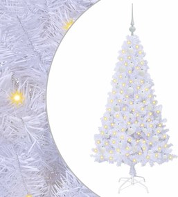 vidaXL Mű karácsonyfa 150 LED-del állvánnyal Fehér 150 cm PVC és Acél