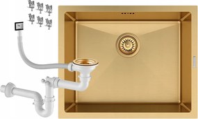 Pult Alatti Mosogató Acél Egy Rekeszes Arany Konyhai Fém BARI54